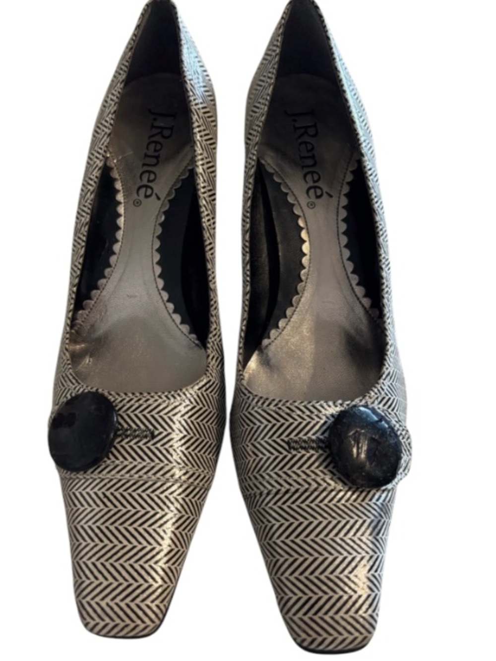J. RENEE Shoes Pumps Heels Herringbone Pointed Toe 8 1/5 8.5 Narrow